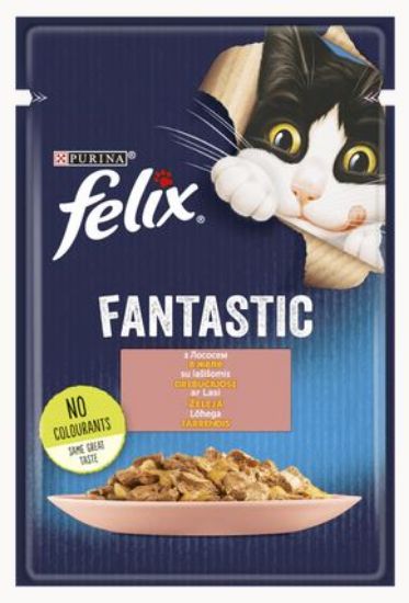 Picture of FELIX FANTASTIC konservs kaķiem (lasis) 85g