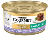 Attēls GOURMET GOLD SAVOURY CAKE konservs kaķiem (jērs/zaļās pupiņas) 85g