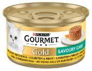 Attēls GOURMET GOLD SAVOURY CAKE konservs kaķiem (vista/burkāni) 85g