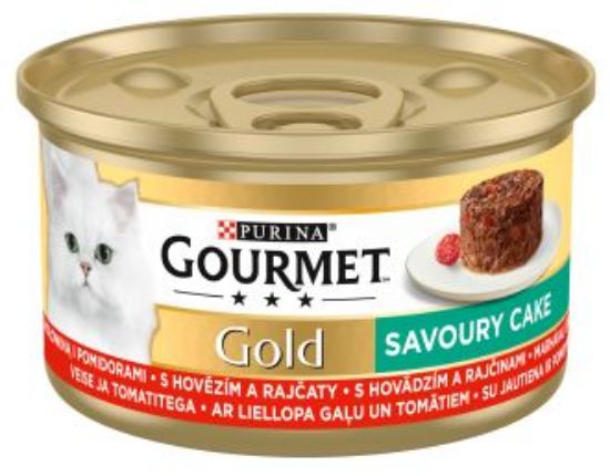 Picture of GOURMET GOLD SAVOURY CAKE konservs kaķiem (liellops/tomāti) 85g