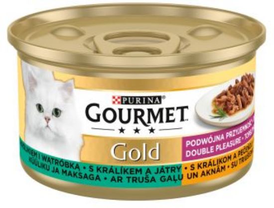 Picture of GOURMET GOLD DUO konservs kaķiem (trusis/aknas) 85g