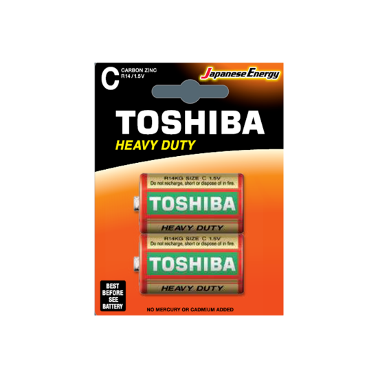 Picture of TOSHIBA cinka baterija C(vidējā apaļā R14), blister 2gb