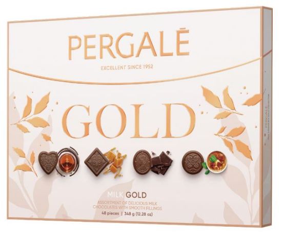 Picture of PERGALE konfekšu izlase GOLD ar piena šokolādi 348g