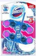 Attēls DOMESTOS POWER 5 DUO tualetes bloks blue water- pink 106g