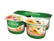 Attēls ACTIVIA jogurts ar persikiem un musli ar bifido baktērijām ActiRegularis 4*120g