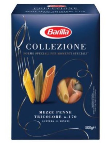 Picture of BARILLA Mezze Penne Tricolore pasta, 500g