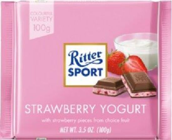 Picture of RITTER SPORT piena šokolāde - zemeņu jogurta, 100g