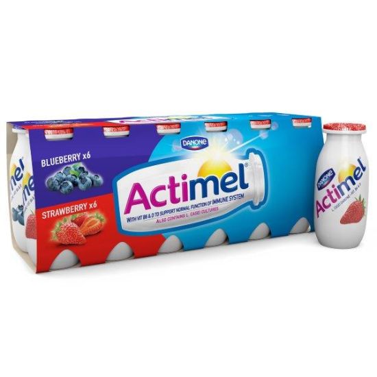 Picture of ACTIMEL jogurta dzēriens (zemeņu/kazeņu-melleņu) 12x100g