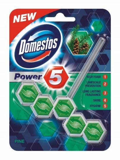 Picture of DOMESTOS POWER 5 tualetes bloks PINE 55g