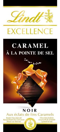 Picture of LINDT Excellence Tumšā šokolāde ar karameli un jūras sāli, 100g