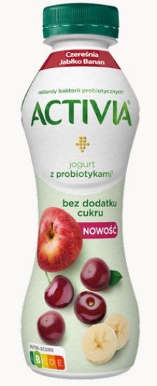 Picture of ACTIVIA dzeramais jogurts bez pievienota cukura ar ķiršiem, āboliem, banāniem, 2