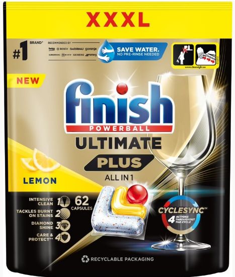 Picture of FINISH Ultimate Plus Lemon trauku mazgāšanas automātiem 62gab