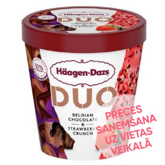Picture of (IZPARDOŠANA) HAAGEN-DAZS DUO Saldējums ar Beļģu šokolādi un zemenēm,420ml
