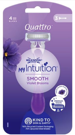 Picture of WILKINSON Sieviešu skuvekļi My Intuition Quatro Smooth Violet Bloom 3gab