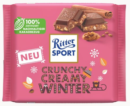 Picture of RITTER SPORT piena šokolāde Crunchy Creamy Winter, 100g