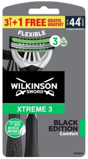 Picture of WILKINSON SWORD vienreizlietojamie skuvekļi vīriešiem Xtreme3 BLACK 3+1 gab