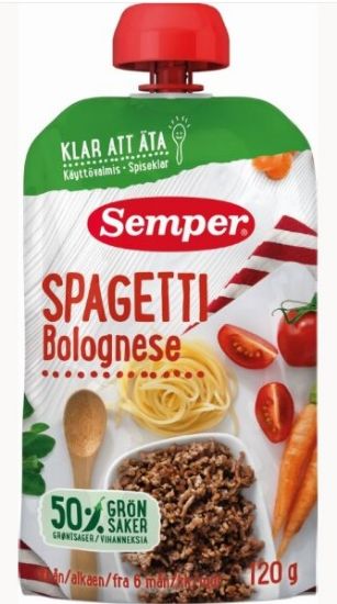Picture of SEMPER spageti boloņas mērcē, no 6 mēnešiem, 120g