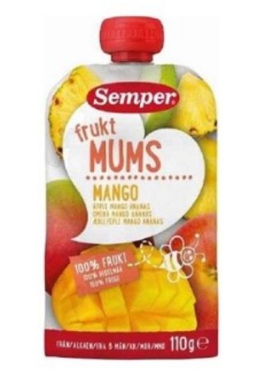 Picture of SEMPER FRUKTMUMS biezenis ar mango, no 6 mēnešiem, 110g