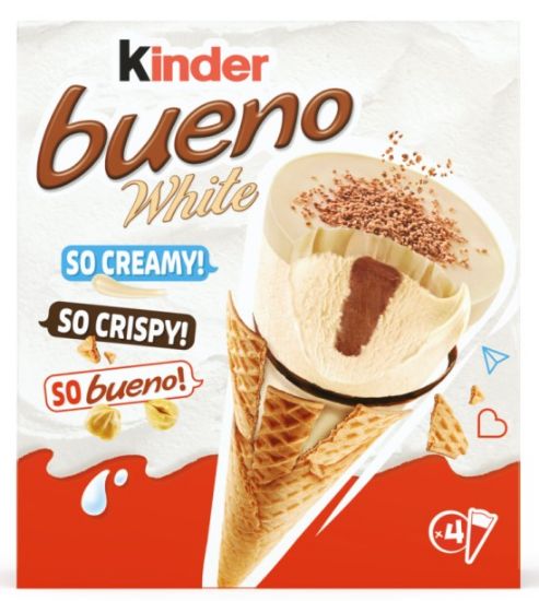 Picture of KINDER BUENO WHITE saldējuma konuss, 4x62g/360ml