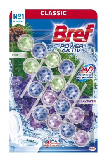 Picture of BREF Power Aktiv Lavander + Pine tualetes bloks, 4x50g