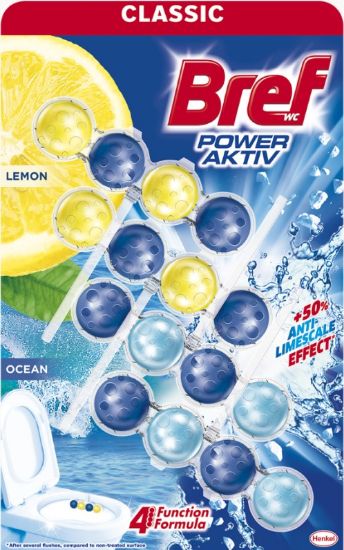 Picture of BREF Power Aktiv Lemon + Ocean tualetes bloks, 4x50g