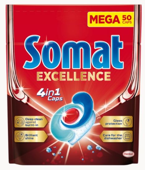 Picture of SOMAT Excellence 4in1 tabletes trauku mazgājamām mašīnām, 50gb