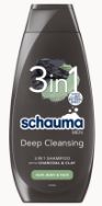 Attēls SCHAUMA šampūns vīriešiem 3in1 Charcoal, 400ml