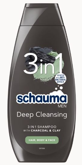 Picture of SCHAUMA šampūns vīriešiem 3in1 Charcoal, 400ml