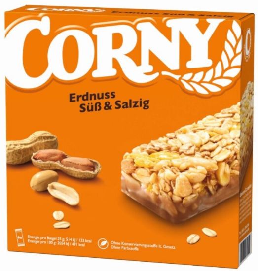 Picture of CORNY Sweet & Salty zemesriekstu musli batoniņi 6x25g