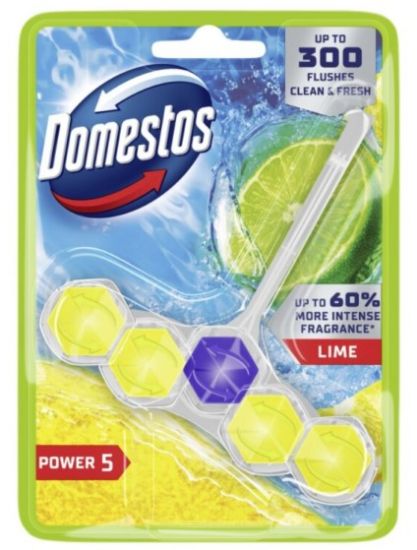 Picture of DOMESTOS POWER 5 tualetes bloks LIME, 50g