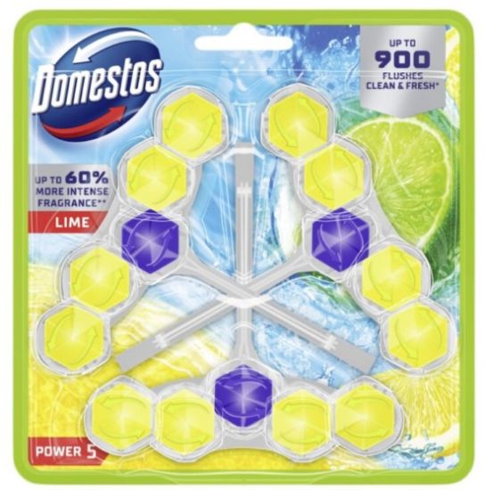 Picture of DOMESTOS Trio Power 5 LIME tualetes bloks, 3x50g