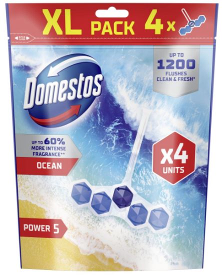 Picture of DOMESTOS POWER 5 tualetes bloks OCEAN, 4x50g