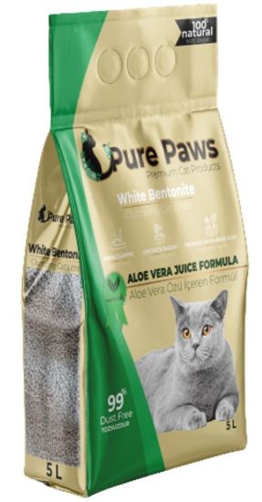 Picture of WHITE PURE PAWS cementējoši pakaiši kaķiem (alveja) 5l