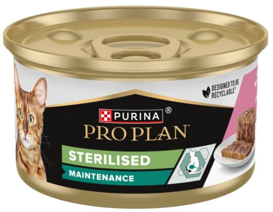 Picture of PRO PLAN STERIL konservs kaķiem bundža (tuncis, lasis) 85g