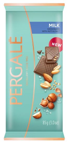 Picture of PERGALE piena šokolāde ar riekstiem un sāli, 85g
