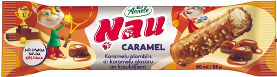 Picture of ŅAU karameļu saldējums uz kociņa ar karameļu vafeles glazūru,58g