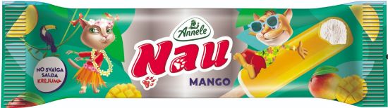 Picture of ŅAU vaniļas saldējums uz kociņa ar mango glazūru, 64g