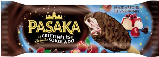 Picture of PASAKA vaniļas saldējums uz kociņa ar maskarpone un ķiršu pildījumu, 79g