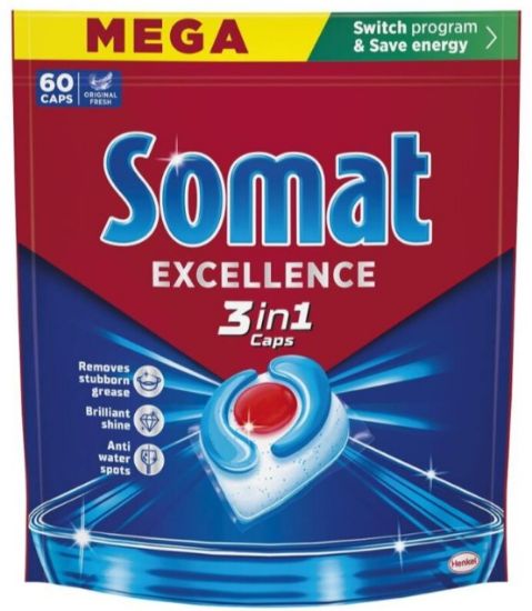 Picture of SOMAT 3in1 tabletes trauku mazgājamām mašīnām, 60gb