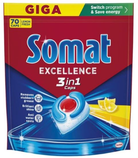 Picture of SOMAT 3in1 Lemon tabletes trauku mazgājamām mašīnām, 70gb
