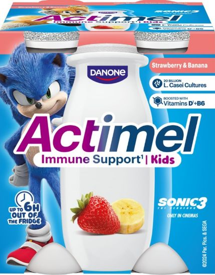 Picture of ACTIMEL jogurta dzēriens zemeņu-banānu KIDS, 4x100g