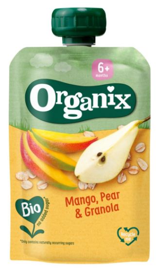 Picture of ORGANIX Biezenis ar mango, bumbieriem un granolu, 100g 6mēn