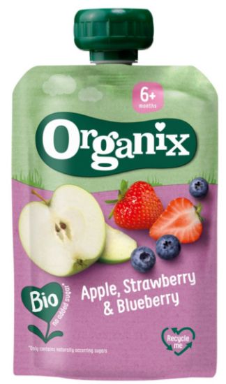 Picture of ORGANIX Biezenis ar āboliem, zemenēm un mellenēm, 100g 6mēn