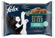 Attēls FELIX DELICIOUSLY SLICED konservs kaķiem ZIVJU IZLASE 4*80g