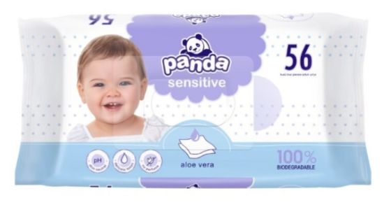 Picture of PANDA Sensitive mitrās salvetes 100% biosadalās, 56gb