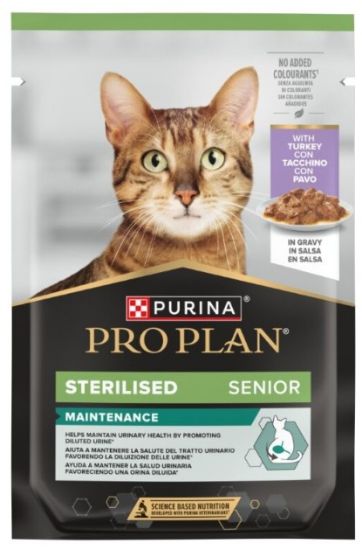 Picture of PRO PLAN STERILISED SENIOR konservs kaķiem ar tītara gaļu mērcē 85g