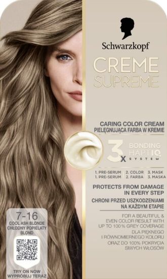 Picture of CREME SUPREME matu krāsa 7-16 vēsi pelnu blonds