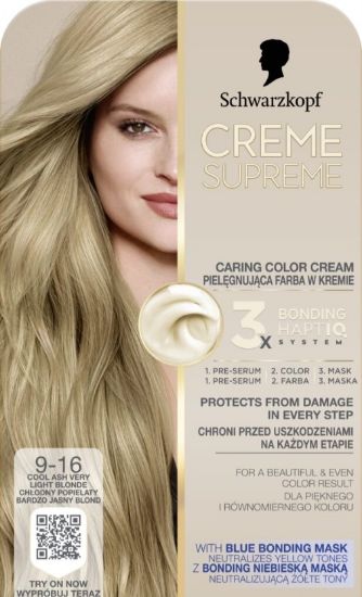 Picture of CREME SUPREME matu krāsa 9-16 vēsi pelnu ļoti gaiši blonds