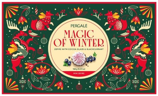 Picture of PERGALE MAGIC OF WINTER Zefīri ar upeņu pulveri šokolādes glazūrā, 158g