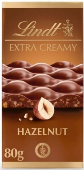 Picture of LINDT Extra creamy piena šokolāde ar lazdu riekstiem, 80g